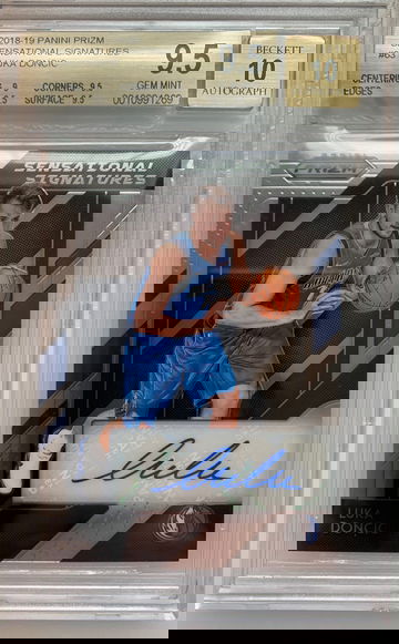 LUKA DONCIC 2018 SENSATIONAL SIGS ROOKIE PRIZM BGS 9.5 GEM MT AUTO 10