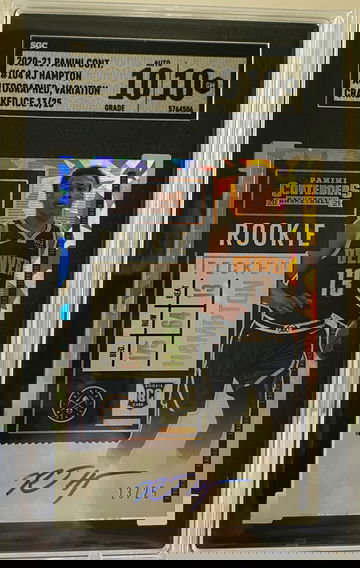 2020-21 Contenders RJ Hampton Rookie Ticket Cracked Ice Auto 13/25 (jersey match) SGC 10/10!