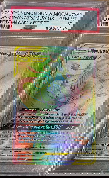 Mewtwo Mew Unified Minds 242 PSA 10 Rainbow Rare