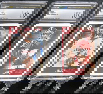 2020 Score Jalen Hurts Rookie RC Lot of 2 Graded CSG Gem Mint 10