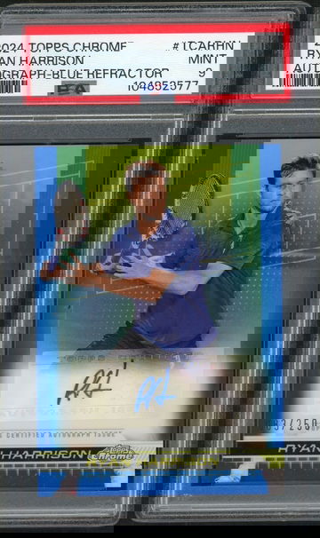 2024 Topps Chrome Tennis Blue Refractor Ryan Harrison #TCA-RHN Auto /250 PSA 9