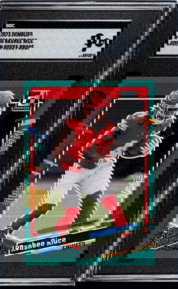 2023 Donruss #350 Rashee Rice Green Press Proof SGC 9