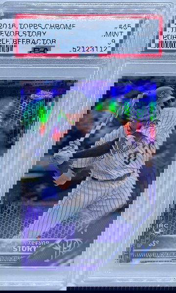 2016 Topps Chrome Trevor Story Purple Refractor Rookie /275 PSA 9