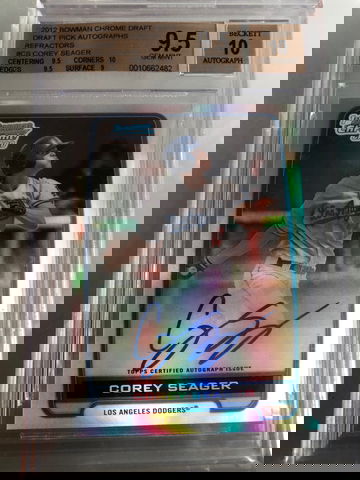 Corey Seager bowman chrome refractor auto bgs 9.5 10