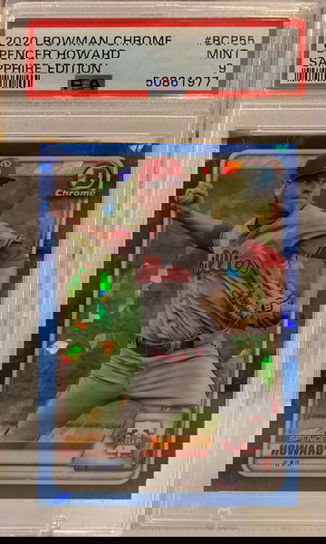 2020 Bowman Chrome Sapphire Spencer Howard PSA 9 Phillies Rangers RC