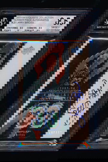 2003-04 Exquisite Number Pieces Larry Bird /33 BGS 8.5/10