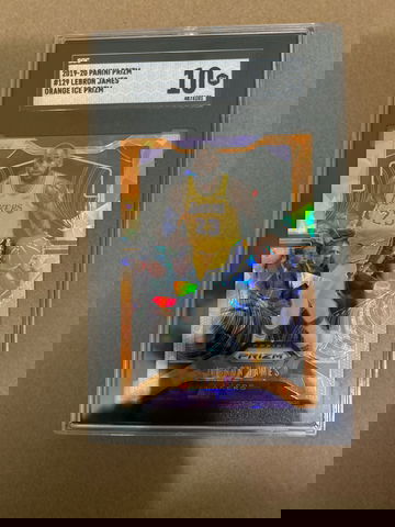 2019-20 Panini Prizm #129 LeBron James Orange Ice Prizm SGC 10
