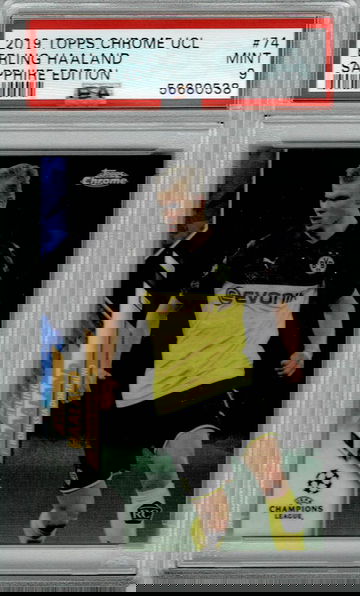 2019 TOPPS CHROME UCL ERLING HAALAND SAPPHIRE PSA 9 RC