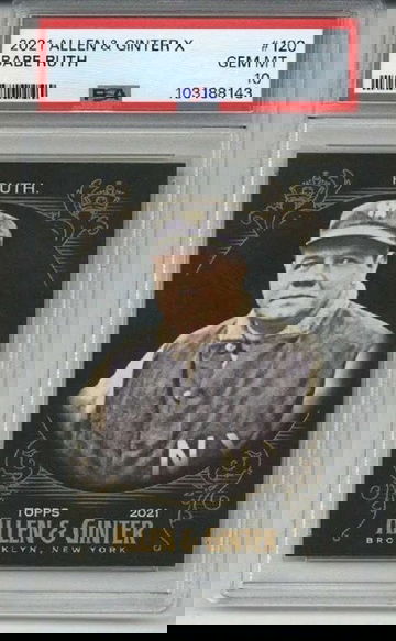 2021 TOPPS ALLEN & GINTER X #120 BABE RUTH CARD YANKEES PSA 10 LOW POP