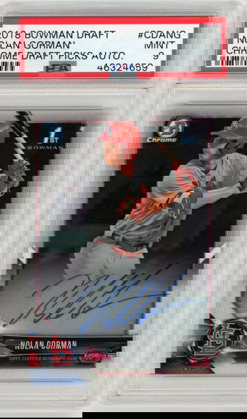 2018 Bowman Chrome Draft Nolan Gorman Auto #CDANG PSA 9