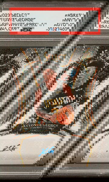 2023 Select Keyonte George Rookie Signature White Sparkle #RSKEY PSA 9 AUTO 10