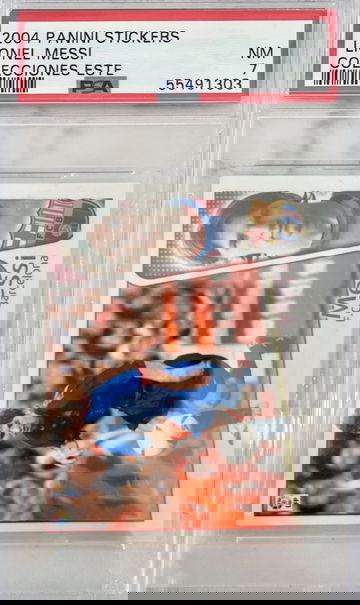 2004 Panini Stickers Lionel Messi Colecciones Este PSA 7