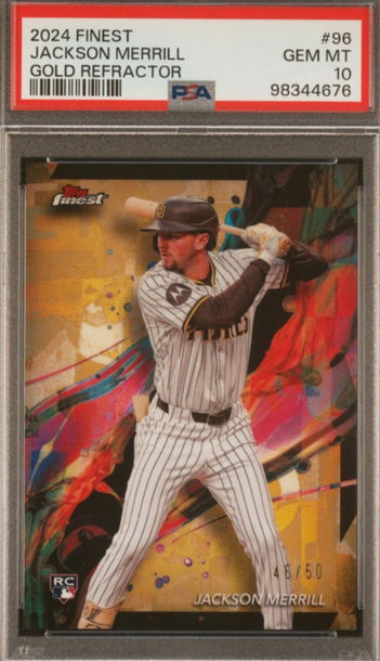 2024 Topps Finest Jackson Merrill PSA 10 Gold Refractor /50