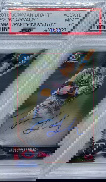 Trevor Larnach 2018 Bowman Chrome 1st Auto PSA 9