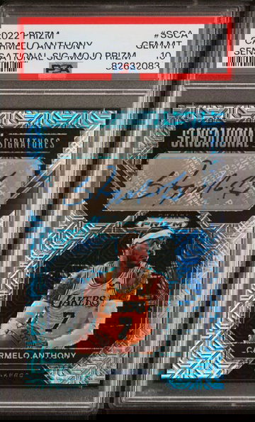 2022 Prizm Sensational Signatures Carmelo Anthony /25 Mojo PSA 10