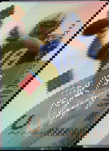 1998 Peyton Manning RC Collectors Edge Promo Rare Pigskin Patch