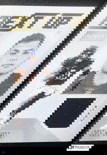 Cole Kmet 2020 Playbook #NU-31 NEXT UP Relic Jersey Patch Chicago Bears