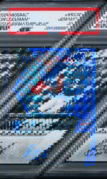 2024 Panini Mosiac Keon Coleman In Focus Signatures Rookie RC /99 Auto PSA 10