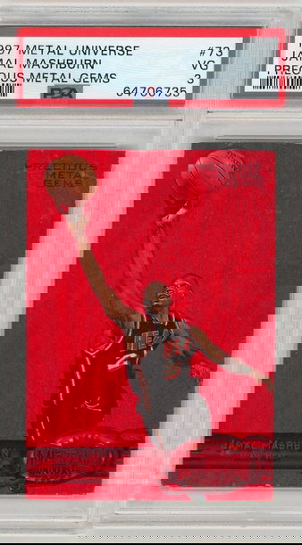 Jamal Mashburn 1997 Metal Universe Precious Metal Gems Red /100 PSA 3