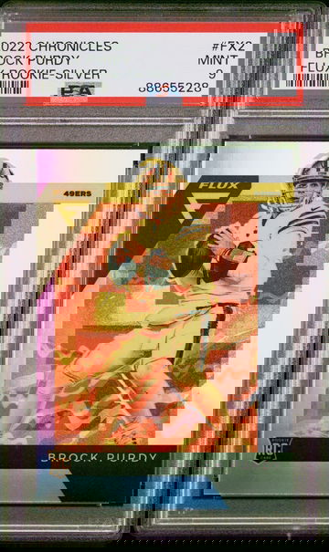 2022 Brock Purdy Chronicles Flux Silver Prizm FX2 Rookie RC PSA 9
