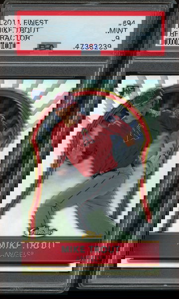 2011 Finest Refractor #94 Mike Trout RC PSA Mint 9