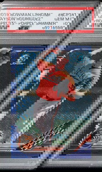 2019 Bowman Chrome Prospects #BCP181 Grayson Rodriguez Purple Shimmer PSA 10 GEM MINT RC