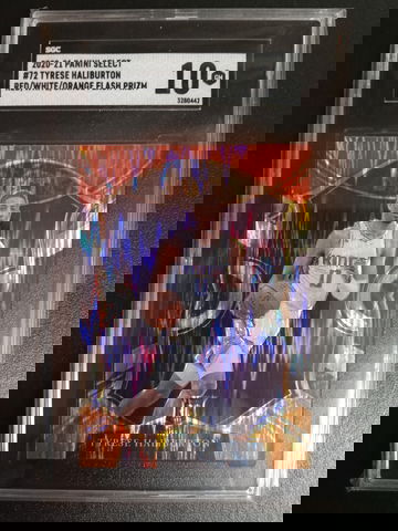 2020-21 Tyrese Halliburton panini select #72 Red white orange flash Prizm SGC 10