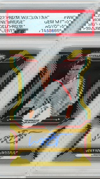 Wayne Bridge 2022 Prizm World Cup Gold Auto /10 PSA 10/10 England