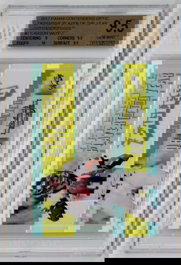 2017 Panini Contenders Optic Offensive Player Of the Year Contenders Gold /10 Carson Wentz BGS 9.5