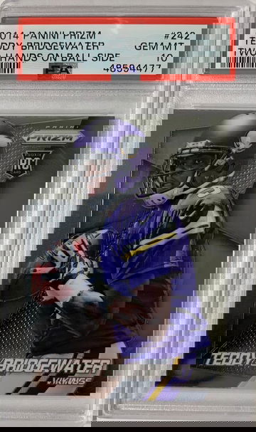 2014 Panini Prizm Teddy Bridgewater Two Hands on Ball SIDE PSA 10 Gem Mint #242