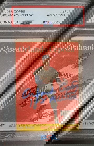 1958 Topps #343 Orlando Cepeda RC PSA Authentic Auto 