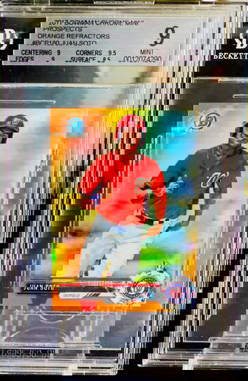 2017 Juan Soto Orange Refractor /25 BGS 9 Mini POP 1