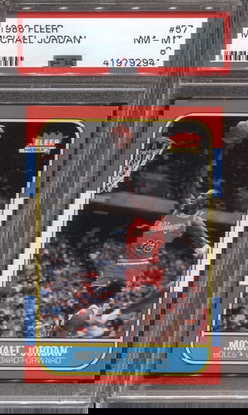 MICHAEL JORDAN 1986 FLEER ROOKIE PSA 8