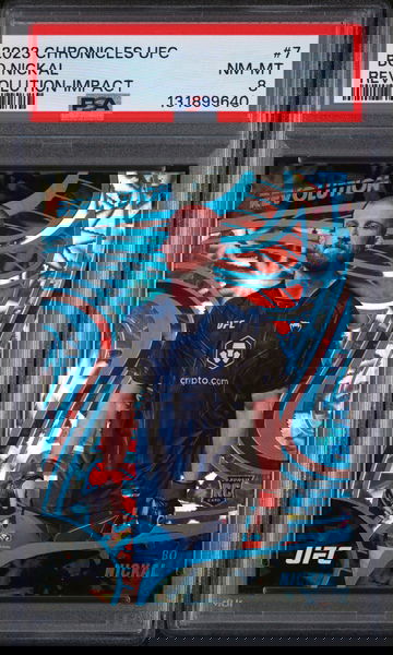 2023 Panini Chronicles UFC Revolution Impact Bo Nickal #7 PSA 8