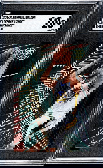 2021-22 Panini Illusions #7 Stephen Curry Shining Stars Emerald SGC 10