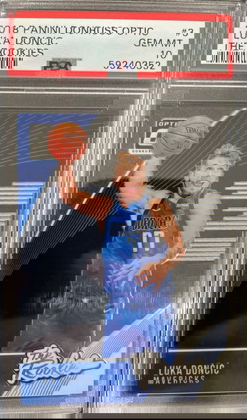 2018-19 Luka Doncic Panini Donruss Optic The Rookies PSA 10 Gem Mint RC Dallas