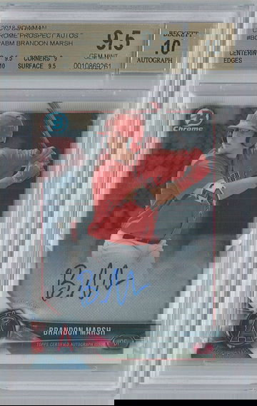 2018 Bowman Chrome Brandon Marsh BGS 9.5 Angels