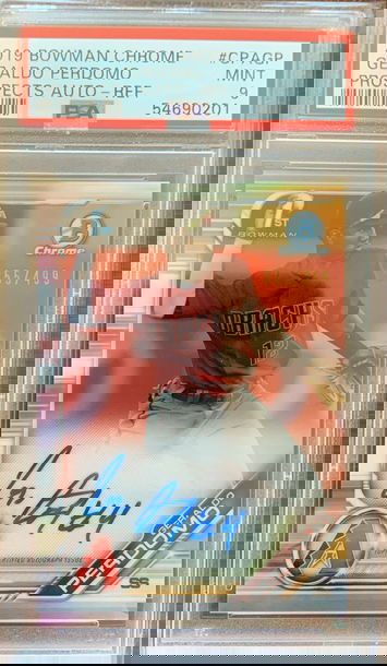 2019 Bowman Chrome Geraldo Perdomo 1st Auto Refractor /499 PSA 9 Mint