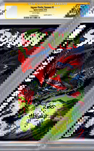 SPAWN #1 CGC-SS 9.8 IMAGE 1STS REPRINT SIGNED SPAWN CREATOR TODD MCFARLANE 2010