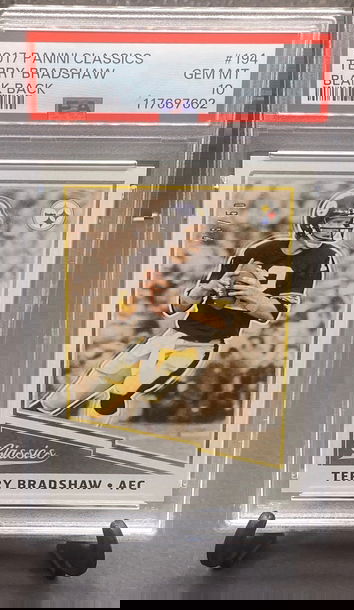2017 Panini Classics Terry Bradshaw Blank Back Parallel     PSA 10   