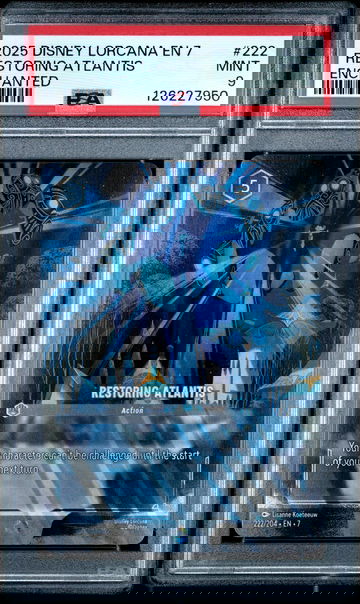 2025 Disney Lorcana En 7-Archazia's Island Enchanted Restoring Atlantis #222 PSA 9