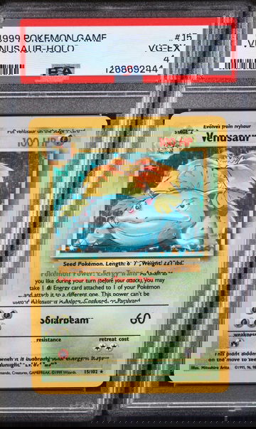1999 Pokemon Base Set Holo Venusaur #15 PSA 4