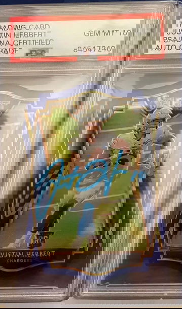 2020 Panini Select Blue Die Cut Rookie Auto Justin Herbert PSA Gem MT 10