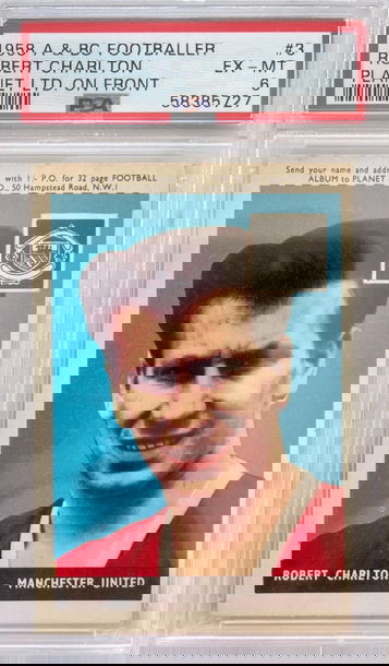 1958 A & BC Footballer Robert Charlton PSA 6 Bobby