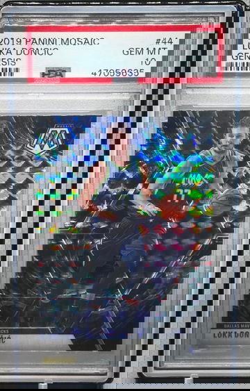 2019-20 Panini Mosaic #44 Luka Doncic Genesis Prizm SSP Case Hit PSA 10 2nd Yr