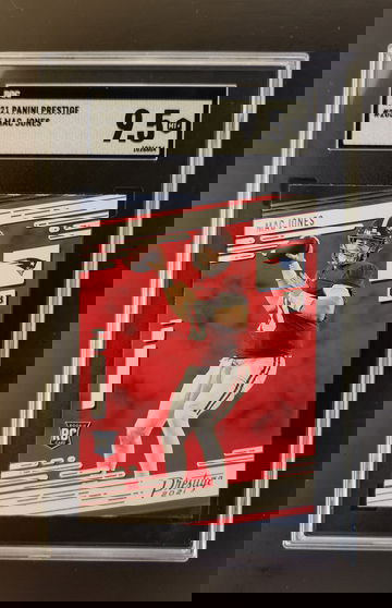 Mac Jones #205 2021 Panini Prestige Rookie Card  SGC 9.5 New England Patriots