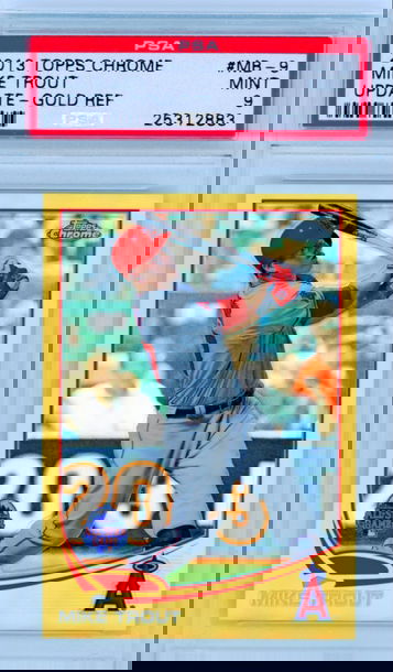 2013 Topps Chrome Update #MB-9 Mike Trout Gold Refractor PSA9 Mint