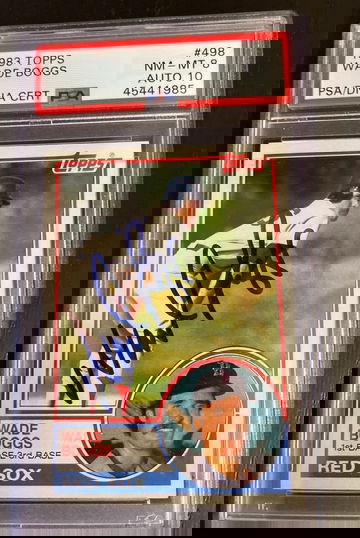 1983 topps wade Boggs psa 8 auto 10 hof rc