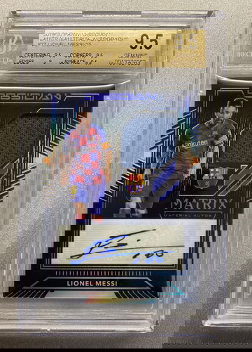LIONEL MESSI 2019 OBSIDIAN MATRIX MATERIAL AUTO BGS 9.5 GEM MINT