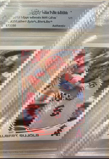 2013 Topps Mini Albert Pujols 1/1 Blank Back BGS